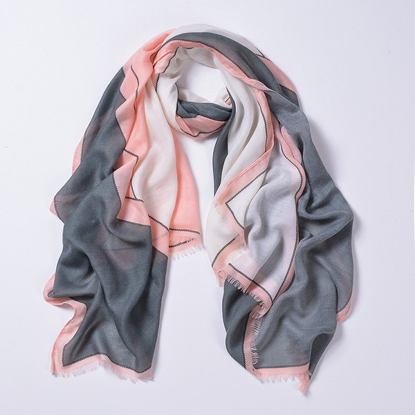 2019 luxury brand Women Silk scarf Beach Shawl and Echarpe summer Wrap Designer scarves Plus Size female beach stoles bandana RS18001