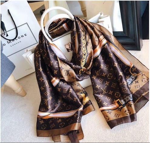 Spring silk scarf 2019 Hot women Letter shawl scarf fashion long neck ring Christmas gift wholesale 180x90cm