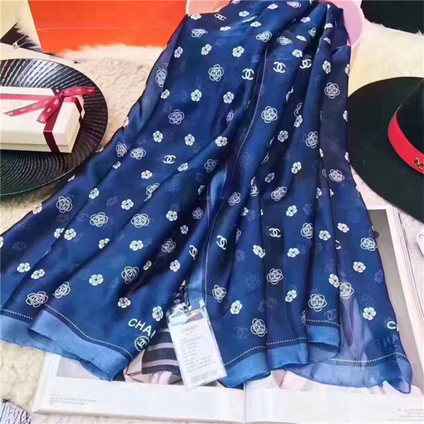 Fashionable new ladies vintage women's long soft silk printed scarf shawl scarves in spring and summer. Free shipping