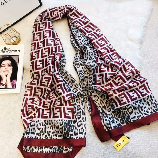 Summer New Silk scarf for Women Luxury Designer F printing Long Scarves Wrap Shawls scarfs for woman Silk scarf shawl gift