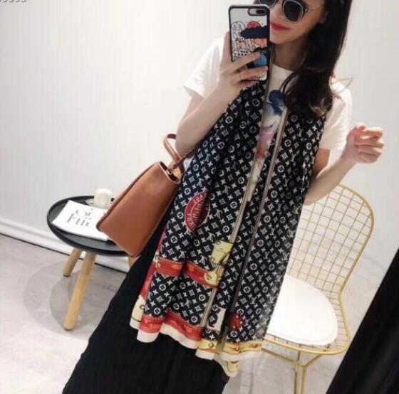 fashionss Brand Scarf For Women Spring Letter Pattern brands Scarfs Silk Long Scarves Size 190X80CM Top Qualtiy