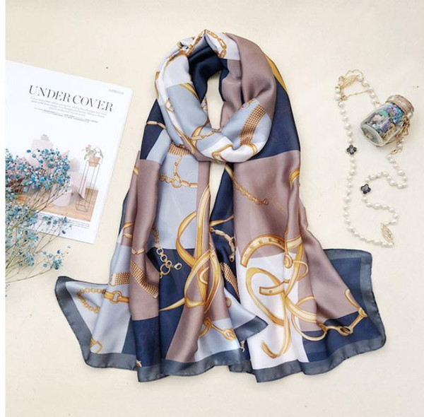 Top quality women scarf summer silk scarves shawls lady wraps soft pashimina female Echarpe Designer beach stole bandana