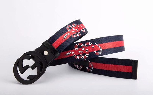 Business Leisure Fashion Belt for Students and Adolescents Unique Animal Smooth Buckle Canvas Belt