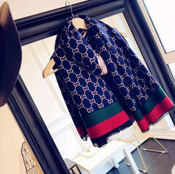 2018 Fashion Winter Luxury Brand Top 100% Cashmere Scarf For Women and Men Designer Classic Large Check Blanket Scarves Scarfs Pashmina.