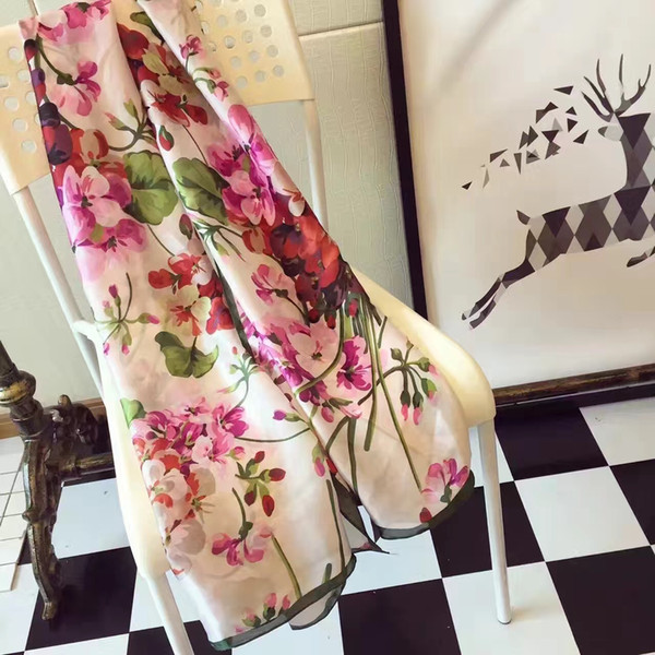 wholesale European Style High Quality 100% Silk Scarf Lady Designer Scarf Summer thin scarf 90*180cm
