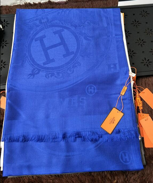 2019 Zhu H Check Women Wool Cotton Cashmere Silk Scarves Scarf Wrap Shawl Shine Scarf
