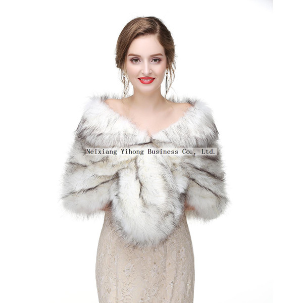 PJ23 Women FauxFur Shawl Wraps Stole Cloak Coat Sweater Cape for Evening Party/Bridal/Bridesmaids