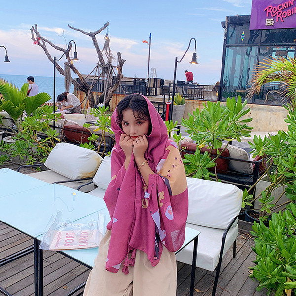 Women's Summer Cartoon Sunscreen Beach Towel Shawl Dual-purpose Korean version of Baitao Seaside Travel Towel