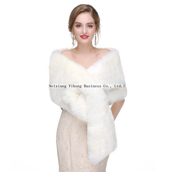 PJ45 Women FauxFur Shawl Wraps Stole Cloak Coat Sweater Cape for Evening Party/Bridal/Bridesmaids
