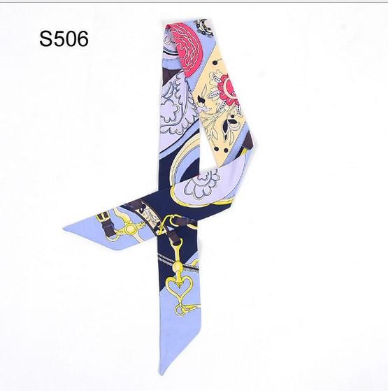 2 scarves lady's twilly ribbon handle tie stopper chain Ribbon scarf S501-507