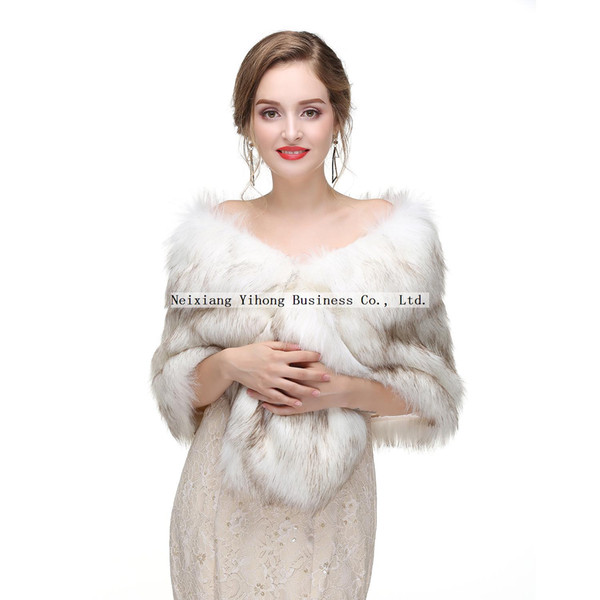 PJ32 Women FauxFur Shawl Wraps Stole Cloak Coat Sweater Cape for Evening Party/Bridal/Bridesmaids