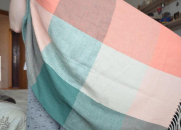 Female Wool Plaid Scarf Women Cashmere Scarves Wide Lattices Long Shawl Wrap Blanket Warm Tippet Drop Ship