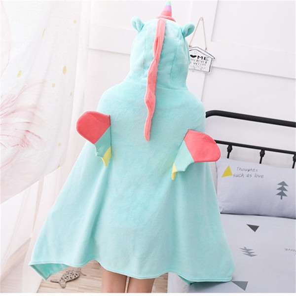 Fashion Unicorn Cloak Office Winter Warm Air Conditioning Blanket Unicorns Cosplay Leisure Wear Cartoon Siesta Cotton Shawl Blankets Part
