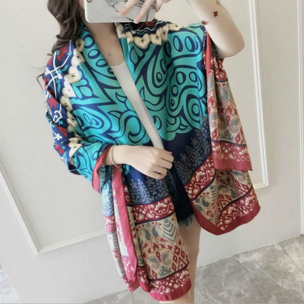 New Fashion Women Balinese yarn Colorful Printed Sweet sunscreen Scarf Graffiti Style Shawl Girls Christmas Gift