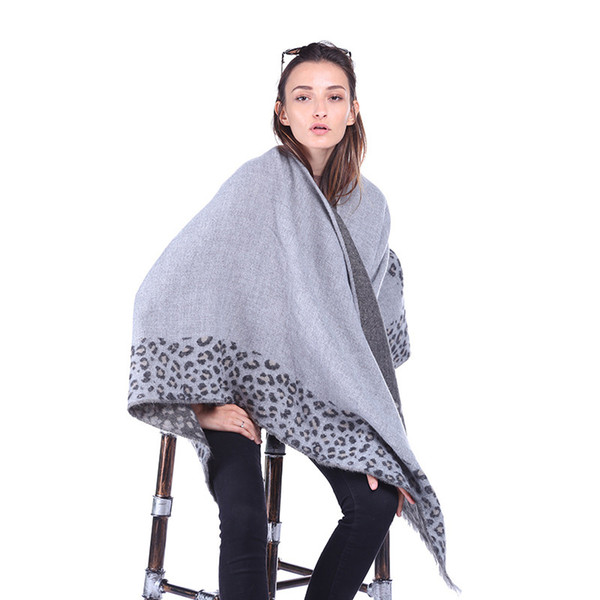 2019 European and American fashion leopard tassel dual-use scarf multi-function split shawl beach towel winter gift