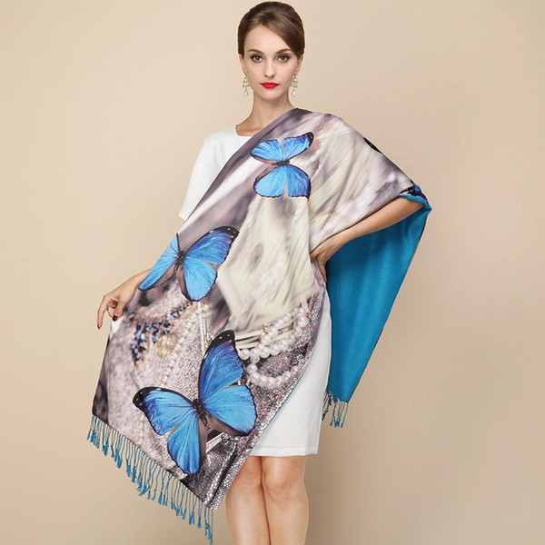 2018 Fashion Designer Ladies Big Scarf Women Brand Wraps Real Double-deck Thickened Brush Autumn Winter Shawl Scarves Free Shipping