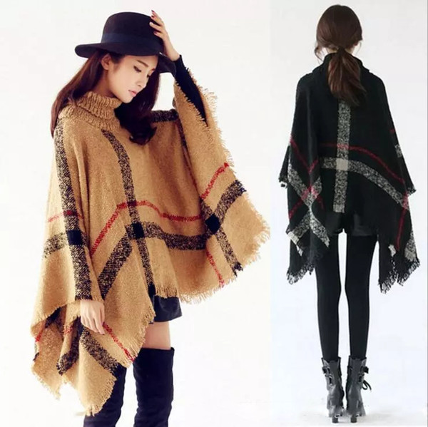 Tassel Scarf Poncho Fashion Fringe Wraps Women Knit Scarves Winter Cape Solid Shawl Loose Cardigan Cloak Blankets Coat Sweate 20 PCS
