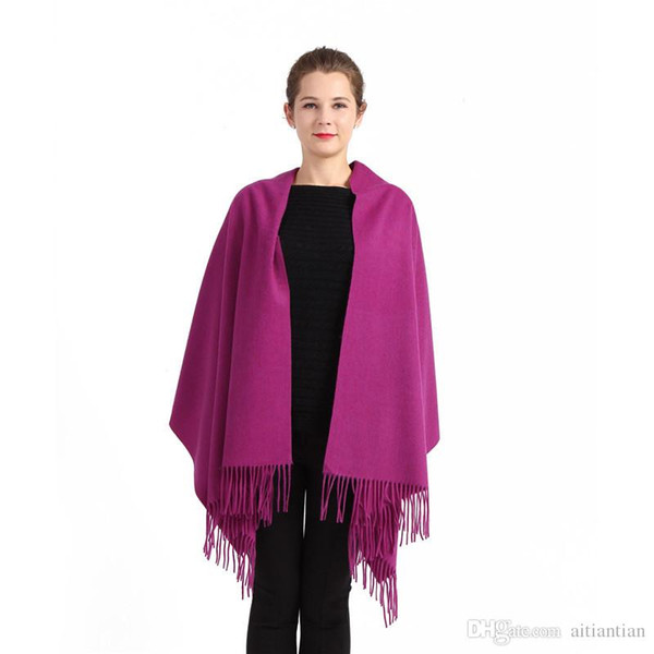 Free Shipping Women's Wool Shawls Plain Wool Shawls Women's Wool Shawls Warm Duplex Solid Color