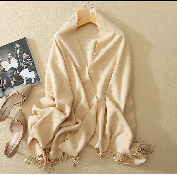 Autumn and winter dual-purpose female shawl cashmere imitation wool long scarf color thick red man lovers