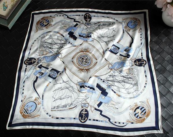 2018 high-class European and American brands silk scarves satin 100% silk mulberry silk scarves stewardess summer scarves