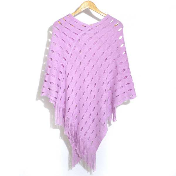 Lady Women Monochrome Shawl Scarf New Fashion Long Hole Sweater Ins Bursting Wholesale 2018 Manufacture Tassel Cashmere Beach Plaid pashmina