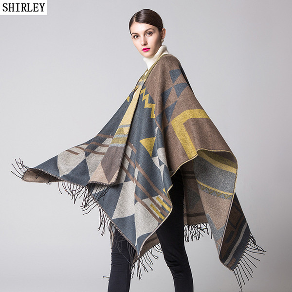 2017 The New autumn woman scarf Bohemia trend Tassesl long thick Imitation Cashmere shawl cloak joker go out the wind
