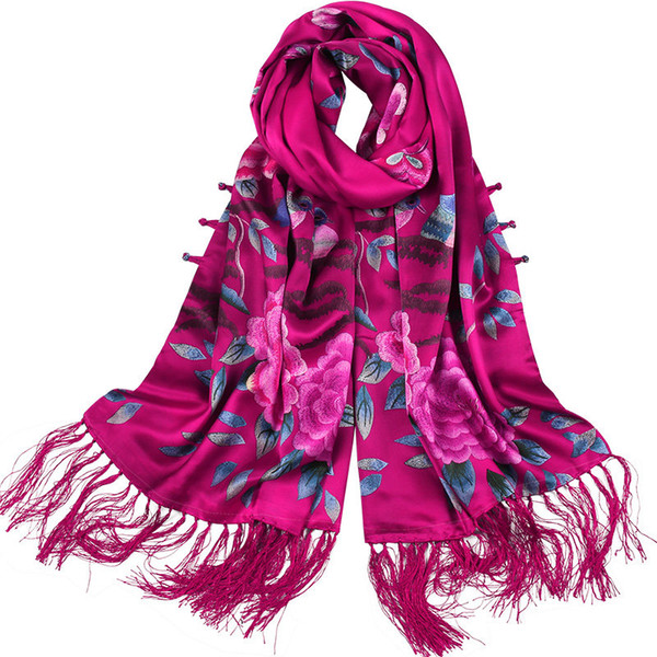 Hangzhou silk scarf 100% spring wild new 2019 long button scarf
