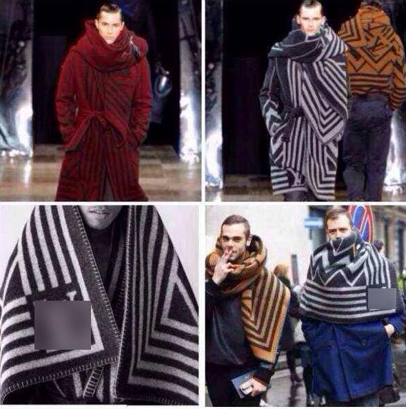 Men's Women Logo Wool&Cashmere Woollen Blanket Shawl Female