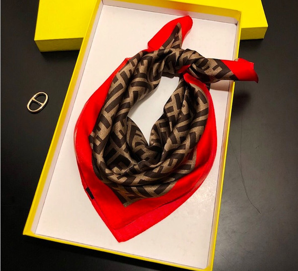 ff bag headbands 50cm*50cm ff letters style scarfs retro brand silk scarfs for ladies rings headbands Wrist strap multi-purpose headbands