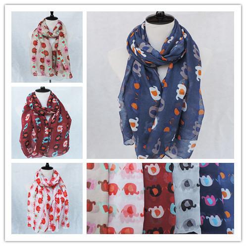 2015 Exclusive New Style Cartoon Elephant Animal Voile Printed Shawls Scarves women Spring Ladies Scarf Shawl Unique