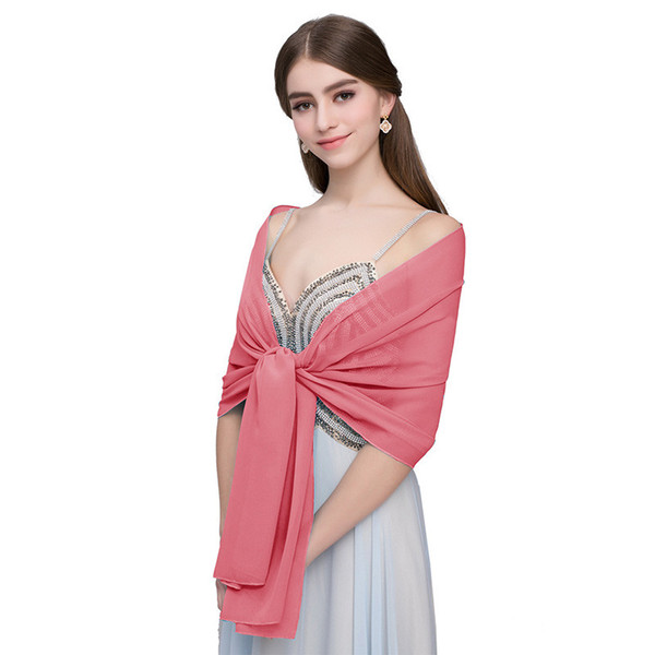 Women's Chiffon Silk Scarfs Solid Fashion Shawl Sunscreen Wild Wrap Beach Neckerchief Cheap Long Sciarpe Scarves CPA1939