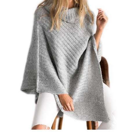 New Fashion Design Style Scarf Women High Collar Poncho For Female Cotton Knitted Scraves Irregular Warm Winter Shawl Capes