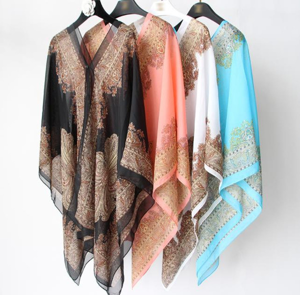 Free Shipping Magic Women Chiffon Scarf Sunscreen Summer Long Soft Changable Scarf Scarves Shawl Wrap Women Scarf