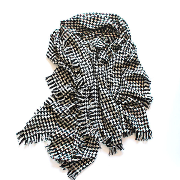 2017 new black and White Plaid Wool burr size must be surrounded by scattered ladies fashion multifunctional shawl scarf shawl from cashmere