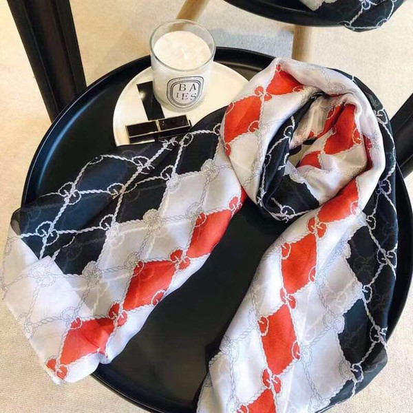 2019 hot luxury brand silk scarf women's design high quality spring fashion women's scarf specifications 180-90