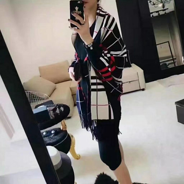Hot Luxury Brand Scarf Classic Plaid Women Scarf Wool Silk Designer scarf Shawl Ladies Warm Scarves