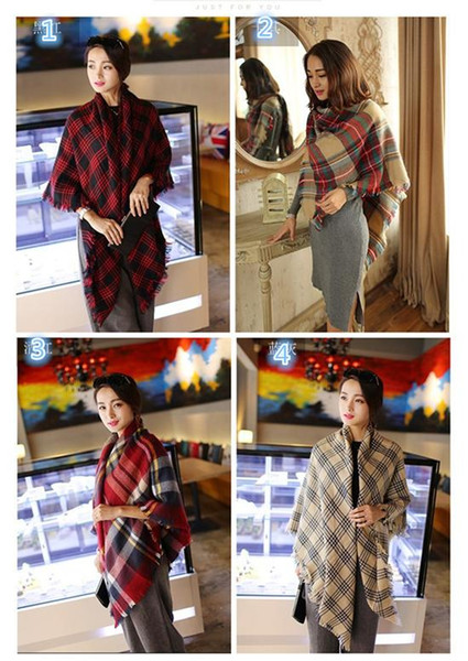 Scarves Scarfs Wraps 2015 Scarf Wrap Shawl Plaid Cozy Checked Beige Women Blanket Oversized Tartan Scarf