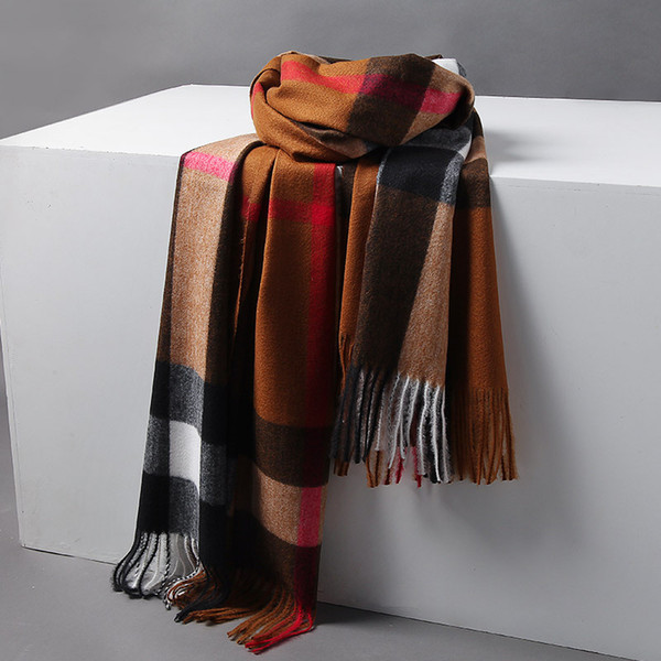 Classic English Plaid women luxury designer scarfs luxury cashmere designer winter scarf mens Scarf increase colorful winter scarf set