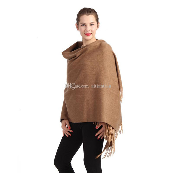 NEW uropean and American fashion wool shawl spring and autumn ladies solid color fringe shawl solid color dual-use shawl free shipping