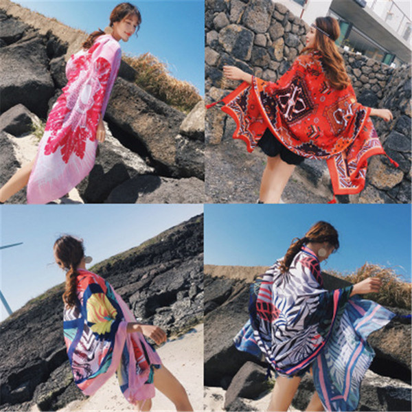 30 Styles Women Scarf Cotton 180*90CM Travel Cotton Scarves Shawl Sunscreen Female Literary Scarf National Wind Style Beach Towel P0185
