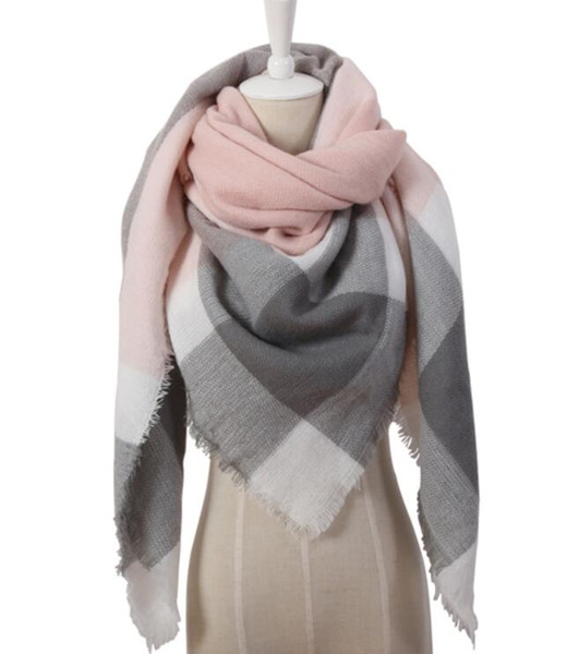 Winter Triangle Scarf For Women Brand Designer Shawl Cashmere Plaid Scarves Blanket Wholesale Price Drop shipping