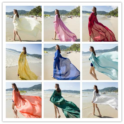 2019 Newest women sunscreen shawl scarves large size 190*140CM chiffon beach towel warps solid color scarves pashmina sarongsmulticolor
