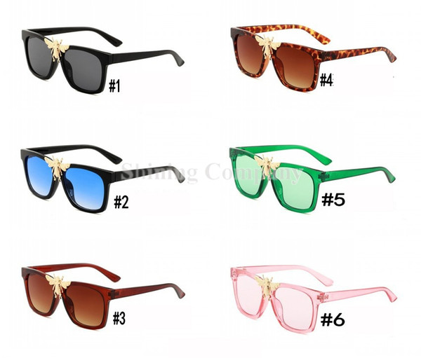 Luxury Designer Vintage Square Sunglasses Women Brand Designer Bee Sunglasses Big Frame Unisex Eyewear Women Summer Beach sunglasses UV400