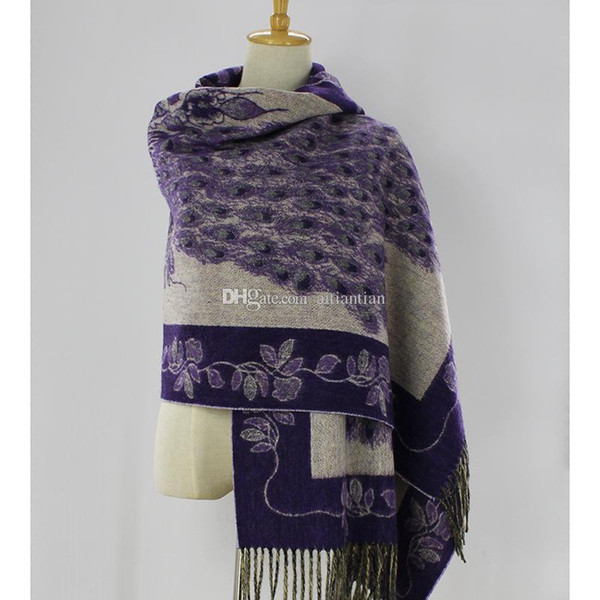 Free Shipping new autumn and winter female fashion spring and autumn wild Korean national jacquard shawl cherry blossom peony