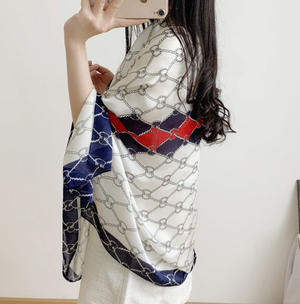 2019 new beach towel summer sunscreen silk scarf Europe and America ladies scarves