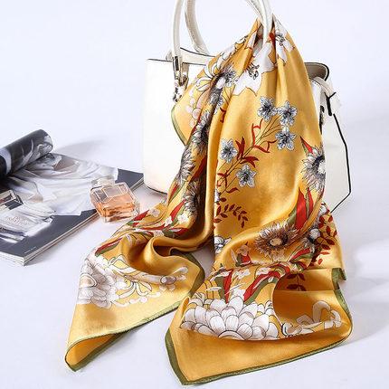 Ins small scarf square towel female mulberry silk scarf with spring and autumn summer thin shawl shawl variety