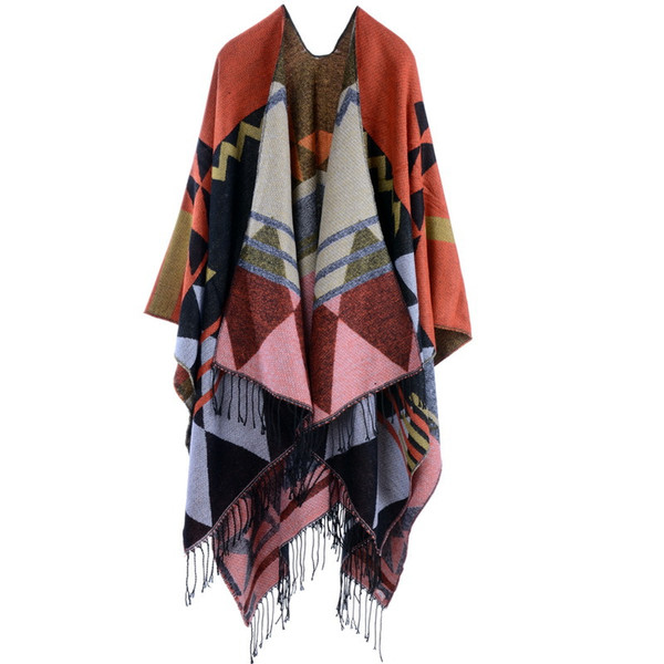 Scarves 2018 Brand New Fashion Wraps Autumn and Winter Classic Bohemia Style Imitation Cashmere Shawls Tassels Geometric Pashmian LSF009