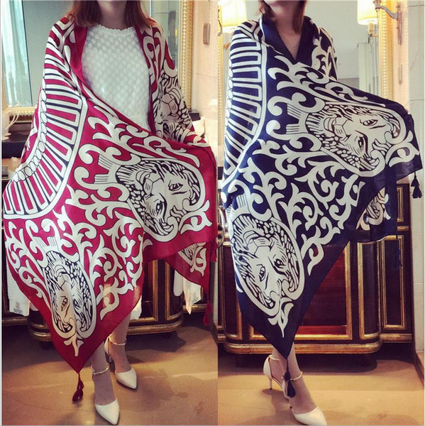 2017 new tassel retro art national wind cotton scarf sunscreen shawl beach beach towel