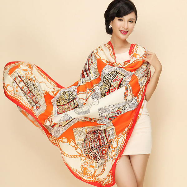 Fashion printed large square scarf vintage twill scarf female shawls