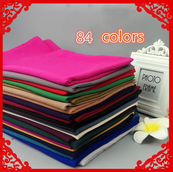 84 New Chiffon Muslim Headscarf Hui Long Scarf 180 * 75 Muslim Monochrome Chiffon Wholesale High-Grade Scarves